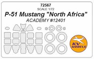 North-American P-51 Mustang 'North Africa' + wheels masks #KV72567