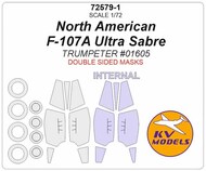  KV Models  1/72 North American F-107A Ultra Sabre (TRUMPETER #01605) - (Double sided) + wheels masks KV72579-1