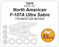  KV Models  1/72 North-American F-107A Ultra Sabre (TRUMPETER #01605) + wheels masks KV72579
