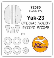  KV Models  1/72 Yakovlev Yak-23 + wheels masks KV72580