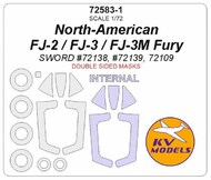 KV Models  1/72 North-American FJ-2 / FJ-3 / FJ-3M Fury Masks KV72583-1