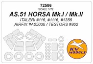  KV Models  1/72 AS.51 HORSA Mk.I / Mk.II Masks KV72586