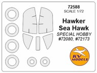  KV Models  1/72 Hawker Sea Hawk + wheels masks KV72588