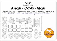  KV Models  1/72 Antonov An-28, C-145, M-28 + wheels masks KV72591