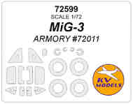 Mikoyan MiG-3 Late Production wheels and canopy frame paint masks (outside only) #KV72599