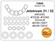  KV Models  1/72 JetStream 31, JetStream 32 + wheels masks KV72600