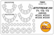  KV Models  1/72 JetStream 200, JetStream T1, JetStream T2, JetStream T3 + prototype masks and masks for wheels KV72601