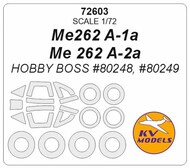  KV Models  1/72 Messerschmitt Me.262A-1a / Me.262A-2a + wheels masks KV72603