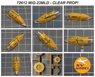 Mikoyan MiG-23ML/MLA/MLAE-2/MLD Flogger-G wheels and canopy frame paint masks (outside only) #KV72612