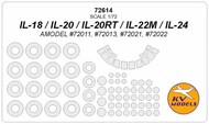 Ilyushin IL-18 / IL-20 / IL-20RT / IL-22M / IL-24 + wheels masks #KV72614