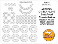  KV Models  1/72 Lockheed Constellation L-1049G, C-121A, L-749 + prototype masks and masks for wheels KV72615