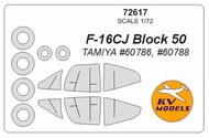  KV Models  1/72 Lockheed-Martin F-16CJ Block 50 (Tamiya #60786, #60788) + wheels masks KV72617
