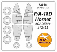  KV Models  1/72 McDonnell-Douglas F/A-18D Hornet (Academy #12422) + wheels masks KV72618