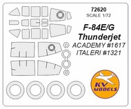  KV Models  1/72 Republic F-84E/G Thunderjet + wheels masks KV72620
