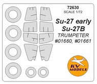 KV Models  1/72 Sukhoi Su-27 + wheels masks KV72630