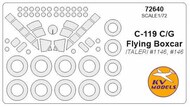  KV Models  1/72 Fairchild C-119 Flying Boxcar + wheels masks KV72640