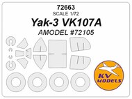  KV Models  1/72 Yakovlev Yak-3 VK107A + wheels masks KV72663