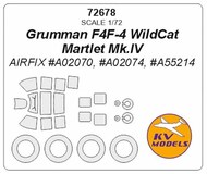  KV Models  1/72 Grumman F4F-4 WildCat, Martlet Mk.IV + wheels masks KV72678