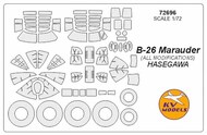  KV Models  1/72 Martin B-26B/C/F/G Marauder (HASEGAWA #E26, #E27) + wheels masks KV72696