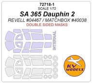  KV Models  1/72 SA 365 Dauphin 2 - (Double sided) and wheels masks KV72718-1