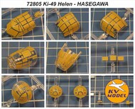 Nakajima KI-49 Type 100 / Ki-49-I/Ki-49-II/Ki-49-IIa (Helen) wheels and canopy frame paint masks (outside only) #KV72805