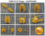 Mitsubishi Ki-67 Type 4 Peggy wheels and canopy frame paint masks (outside only) #KV72806