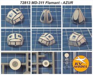 Dassault MD-311/312/315 Flamant wheels and canopy frame paint masks (outside only) #KV72813