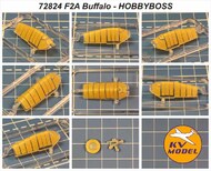 Brewster F2A Buffalo wheels and canopy frame paint masks (outside only) #KV72824