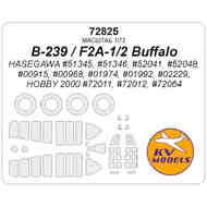 Brewster F2A-2 Buffalo 'U.S. Navy' wheels and canopy frame paint masks (outside only) #KV72825