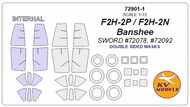  KV Models  1/72 McDonnell F2H-2 Banshee - Double-sided and wheels masks KV72901-1