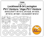  KV Models  1/72 Lockheed B-34 Lexington, PV-1 Ventura, Vega PV-1 Ventura + wheels masks KV72906