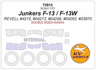  KV Models  1/72 Junkers F-13 - wheels and canopy paint masks (inside and outside) KV72912