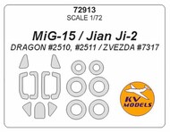  KV Models  1/72 Mikoyan MiG-15 and Jian Ji-2 + wheels masks KV72913
