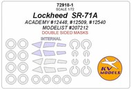  KV Models  1/72 Lockheed SR-71A - Double-sided and wheels masks KV72918-1