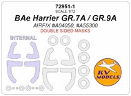 BAe Harrier GR.7A / GR.9A wheels and canopy frame paint mask (inside and outside) #KV72951-1