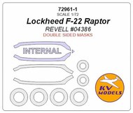  KV Models  1/72 Lockheed F-22 Raptor - Double-sided and wheels masks KV72961-1