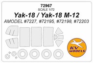  KV Models  1/72 Yakovlev Yak-18 / Yak-18 M-12 Masks KV72967