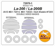  KV Models  1/72 Lavochkin La-200 - Double sided and wheels masks KV72970-1
