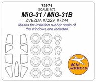  KV Models  1/72 Mikoyan MiG-31 + wheels masks KV72971