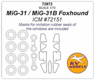  KV Models  1/72 Mikoyan MiG-31 Foxhound + wheels masks KV72972