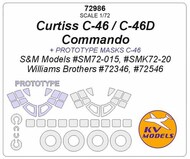  KV Models  1/72 Curtiss C-46 / C-46D Commando Masks KV72986