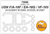 USN F/A-18F / EA-18G / VF-103 + wheels masks #KV73058