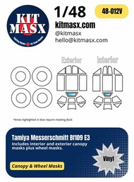 Messerschmitt Bf.109E-3 Canopy Masks #KMX48012V