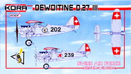  Kora Models  1/72 Dewoitine D.27 III. Swiss AF Silver Wings I KOPK72078