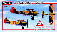  Kora Models  1/72 Dewoitine D.27 III. Swiss AF WWII. Camouflage KOPK72081