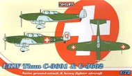  Kora Models  1/72 EKW Thun C-3601 and C-3602 (Swiss heavy fighter) Decals Swiss Air Force KORA72125