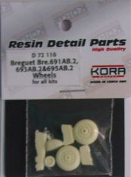  Kora Models  1/72 Wheels for Breguet 691/Br.693A-2 /695 AB.2 (designed to be used with Azur, Heller and SMER kits) KORAD72110
