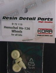  Kora Models  1/72 Wheels for Henschel Hs.126A-1/Hs.126B-1 (designed to be used with Airfix, Italeri, Matchbox and Revell kits) KORAD72115
