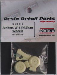  Kora Models  1/72 Wheels for Junkers W34 hi & hau (designed to be used with Special Hobby kits) KORAD72116