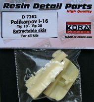  Kora Models  1/72 Retractable Skis for Polikarpov I-16 Typ 10 - Typ 28 for all kits (designed to be used with A Model, Hasegawa, ICM and Revell kits) KORAD7262